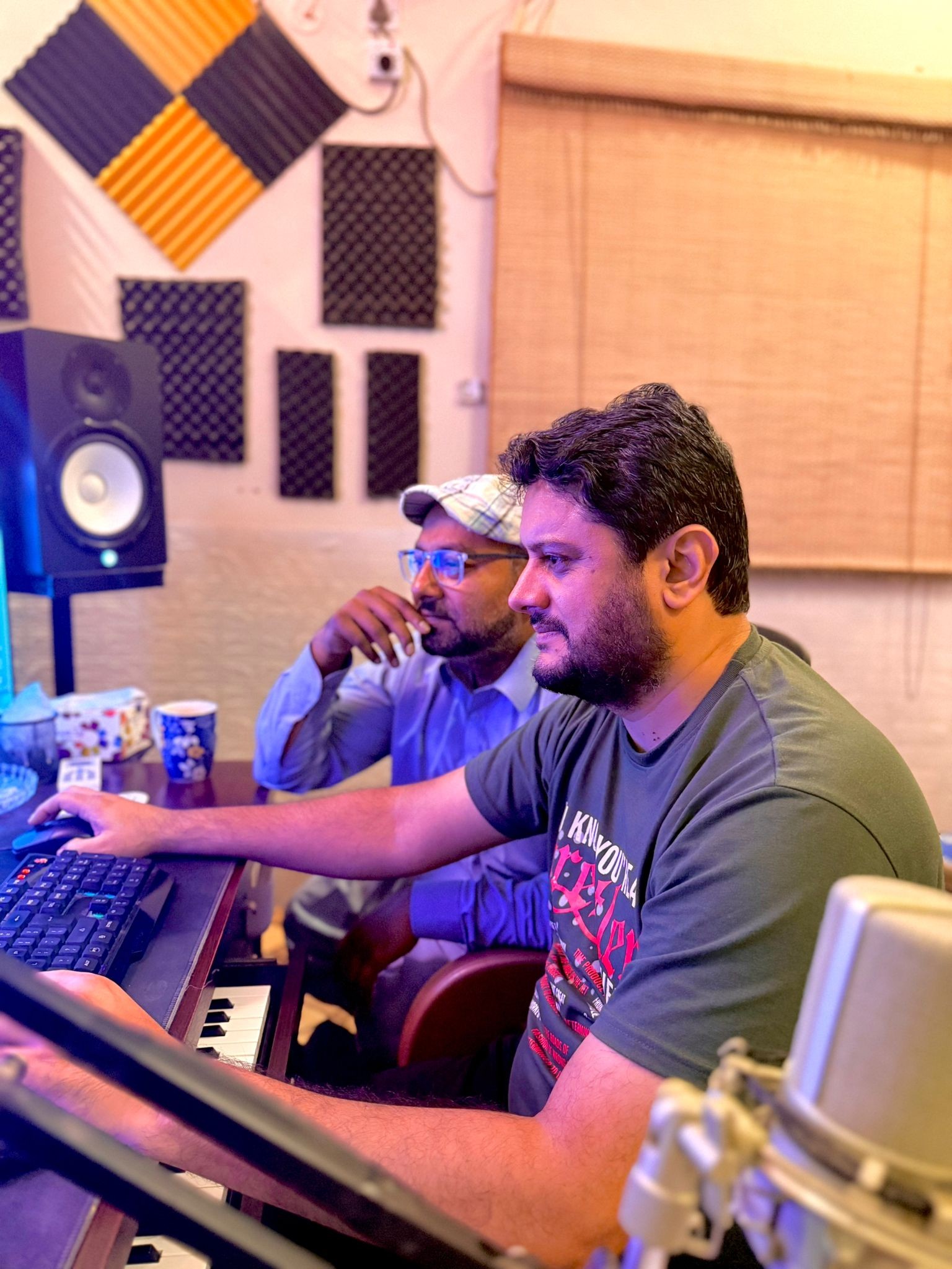 Rizwan Zaidi working at the One Ten Production console